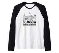 Glasgow United Kingdom Capital City Scottish Landmarks Raglan Baseball Tee