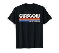Glasgow United Kingdom Retro 70s 80s Style Value Graphic T-Shirt, Men, Black, L