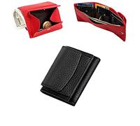 Glasgowmu Purses,2024 New Genuine Leather RFID Blocking Card Holder Organizer Pocket Mini Wallet,Premium Leather Wallet for Women,Unisex Anti-Credit Card Fraud Folding Mini Wallet (Black)
