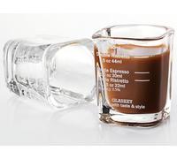 GLASKEY 2 Pack Shot Glasses Measuring Cup,60ml/2oz Espresso Shot Glass with Heavy Base,Liquid Heavy Glass Wine Glass,Measurement of Dry and Liquid Ingredients (White)