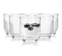 Glasmark KROSNO 1992 Drinking Glasses Set with Grooves 6 Pieces 290 ml Water Glasses Cocktail Glasses Juice Water Glass with Thick Base Dishwasher Safe