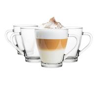 Glasmark KROSNO 1992 Glass Set Coffee Glasses with Handle Cup 4-Piece 200 ml Coffee Cup Drinking Cups Tea Cups Dishwasher Safe