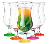 Glasmark Krosno Glasses Cocktail Glasses Set Long Drink Cocktail Gin Beer Water Long Drink Glasses Cocktail Glasses Drinking Glass Water Glass Smoothie Dessert Dishwasher Safe Mix 6 x 420 ml