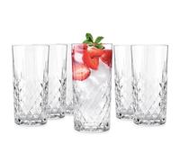Glasmark Krosno Glasses Drinking Glasses Set Long Drink Cocktail Gin Water Long Drink Glasses Cocktail Glasses Drinking Glass Dishwasher Safe Transparent with Crystal Effect 6 x 300