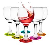 Glasmark Krosno Wine Glass 0.22 L Red Wine Glasses Set of 6 Glasses for Red Wine White Wine Red Wine Glass Red Wine Glasses White Wine Glasses Wine Goblet Dishwasher Safe Transparent Gold 6 x 220 ml