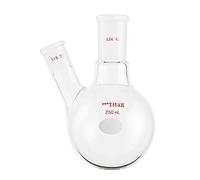 Glass 250ml Heavy Wall 2 Neck Round Bottom Flask, with 24/40 Center and 19/22 Side Standard Taper Outer Joint - 250ml