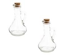 Glass 300ml Oil Balsamic Vinegar Dressing Dispenser Bottle with Cork Stopper (Set of 2)