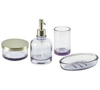 Glass 4-Piece Bathroom Accessories Set Violet TELMA