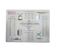 Glass 40cm Weights Measures Worktop Chopping Board Saver Protector Beige Vintage