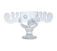 Glass 8oz Christmas Moose Mug Goblet