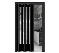Glass Accordion Door - Multifold Interior Door with Transparent Panels, 80 Inches Tall, Available in Various Widths (22-55 Inches)