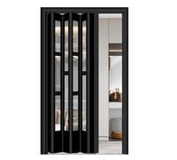 Glass Accordion Door - Multifold Interior Folding Door with Transparent Glass Panels, 80 Inches Tall