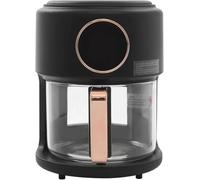 Glass Air Fryer, 1200W, 4.2L, 360° Viewable Basket | Touchscreen controls, 6 presets and adjustable 80-205°C temperature range for flexible cooking.