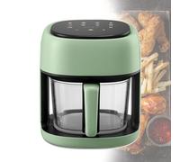 Glass Air Fryer 4.5 L Visual Air Fryer with Visible Window, Non-stick Pan, Dishwasher Safe Basket, Can Bake, Roast, Grill, and Dehydrate(Green)