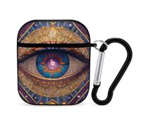 Glass All-Seeing Eye Earphone Case Compatible with Airpods 1/2 | PC,Bluetooth Bag,Headphone Cover,Compatible with Airpods 1/Airpods 2