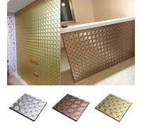 Glass Aluminum Mosaic Tile 30X30cm Peel and Stick Backsplash for Kitchen Wall Decoration Gold Silver Copper(Silver)