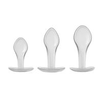 Glass Anal Butt Plug Outdoor Use for Beginners, ZEOABSY 3 Pcs Anal Toys Set with 2.7/3.1/3.5cm Diameter Buttplugs, Sexy Plug for Self Enjoy, SM Sex Toys for Women Embrace Your Inner Desires (Clear)