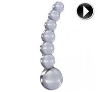 Glass anal icicles number 66, Width 110 mm, Length 160 mm, Depth 70 mm, Department Couple, Color White