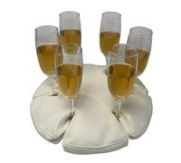 Glass Anchor - The Good-Looking Wine Glass Holder for Boats, picnics, Festivals, Camping, motorhomes. Colour: White Leather. Holds 6 Glasses. No fixings Needed. Stop The Spills!
