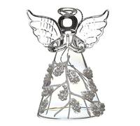Glass Angel Christmas Tree Decoration with Beaded Vine Skirt (8cm)