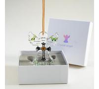 Glass Angel Memorial Decor Religious Spiritual Plaque with Cross Bible Verses for Her Decorative Hanging Angel Ornament for Mom Friend Wife