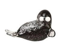 Glass Animal Paperweights Figurine - Black & White Sea Lion