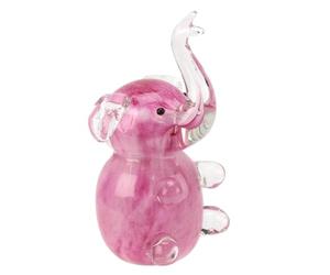 Glass Animal Paperweights Figurine - Pink Elephant 60508