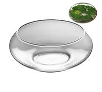 Glass Aquarium - Low Pot - Wide Round Bottom Fish Tray for Home Decoration and Presentation