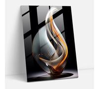 Glass Art Sculpture - Contemporary Curved Glass Home Decoration - Realistic Glass Sculpture, Light And Shadows, Wall Decoration, Sculpture, 24" x 36"
