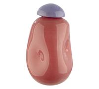 Glass Art Vase Candy Made of Glass - Glossy Pink - Height 26 cm x Diameter 16 cm - Handmade Mouth-Blown Decorative Vase