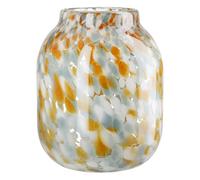 Glass Art Vase Joyce - Blue, Brown, Clear, White - Glass - Height 24 cm - Waterproof - Flower Vase