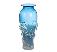 Glass Art Vase Wave - Blue Coloured - Glass - Height 40 cm - Waterproof - Decorative Vase