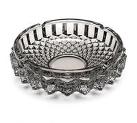 Glass Ashtray 15cm Heavy Crystal Cut Design Ash Tray for Cigarettes Cigars & Tabletop Use Decorative Smoky Grey Glass Ashtray for Home Office Patio Bar Lounge Coffee Table JR2565