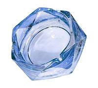 Glass Ashtray for Cigarettes, Tabletop Ashtray and Modern Decoration for Home Office Bar Restaurant Indoor Outdoor (Blue Large Size)