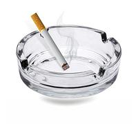 Glass Ashtrays For Cigarettes Round Outdoor Solid Simple And Practical Transparent Portable Decorative Modern Ashtray For Home Office Indoor Outdoor Pubs Patio Use (Pack Of 1)