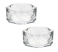 Glass Ashtrays Set of 2 Large Geometric Design 4.3 Inches Wide Ideal for Indoor Use in Living Rooms Offices Bars Restaurants or Outdoor Garden Decoration A Stylish Gift for Men (Clear Ashtray)