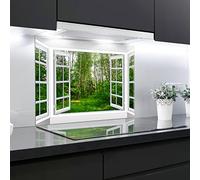 Glass Awesome Splashback Tempered Heat Resistant Toughened Decorative - 90 x 65 cm 4 mm Thick Perfect Behind Gas, Ceramic and Induction Cookers Easy to Clean Hang…, Multicolor