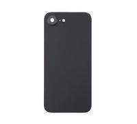 Glass Back Compatible with iPhone 16e Black Plain with Camera Lens No Logo