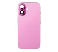 Glass Back Compatible With Phone 16 Pink Plain with Camera Lens No Logo