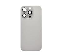 Glass Back Compatible With Phone 16 Pro Natural Titanium Plain with Camera Lens No Logo