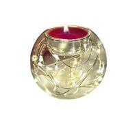 Glass Ball Candle Holder, Elegant Multi-Event Piece, 8cm, Christmas Candle Holder, Heat-Resistant Tealight & Floating Candles Bowl, Decorative, for Table Centrepieces
