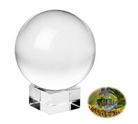 Glass Ball Photography Ball: 80 mm K9 Crystal Ball with Stand, Clear Lens Ball, Glass Ball, Crystal Decoration for Home, Office, Photography Accessories, Fortune Telling Ball, Gift for Hobby