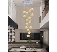 Glass Balls Staise Luxury Chaner - Modern Minimalist Long Pendant Light for Duplex Building Living Room Villa - Large High Ceiling Luxury Chaner in d Finish (d)