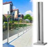 Glass Balustrade Floor Clamps for Tempered Glass Panels, Clear View Railing System Bracket for Indoor and Outdoor Deck Patio Installation