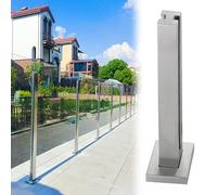 Glass Balustrade Floor Clamps for Tempered Glass Panels, Clear View Railing System Bracket for Indoor and Outdoor Deck Patio Installation