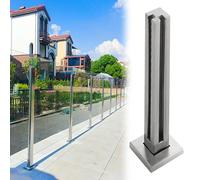 Glass Balustrade Floor Clamps for Tempered Glass Panels, Clear View Railing System Bracket for Indoor and Outdoor Deck Patio Installation
