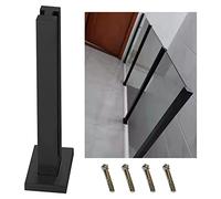 Glass Balustrade Heavy Duty Glass Railing Post Kit, Stainless Steel Glass Panel Clamp, Internal Porch Glass Guardrail System, Black Glass Balustrade Post Square