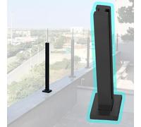 Glass Balustrade Posts for 10mm Glass - Black Corner, Mid, End Post Clamps, Stainless Steel Panel Support Holder for Balcony Railing Column