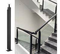 Glass Balustrade Posts - Square Stainless Steel Adjustable Support for Deck and Pool Railing System - Heavy Duty Design for Garden and Patio Stairs