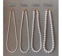 Glass bead magnetic clasp pearl necklace for women simple light luxury niche high-end millet beads temperament versatile clavicle necklace